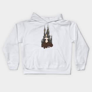 Sleeping Beauty Castle - Brunette Kids Hoodie